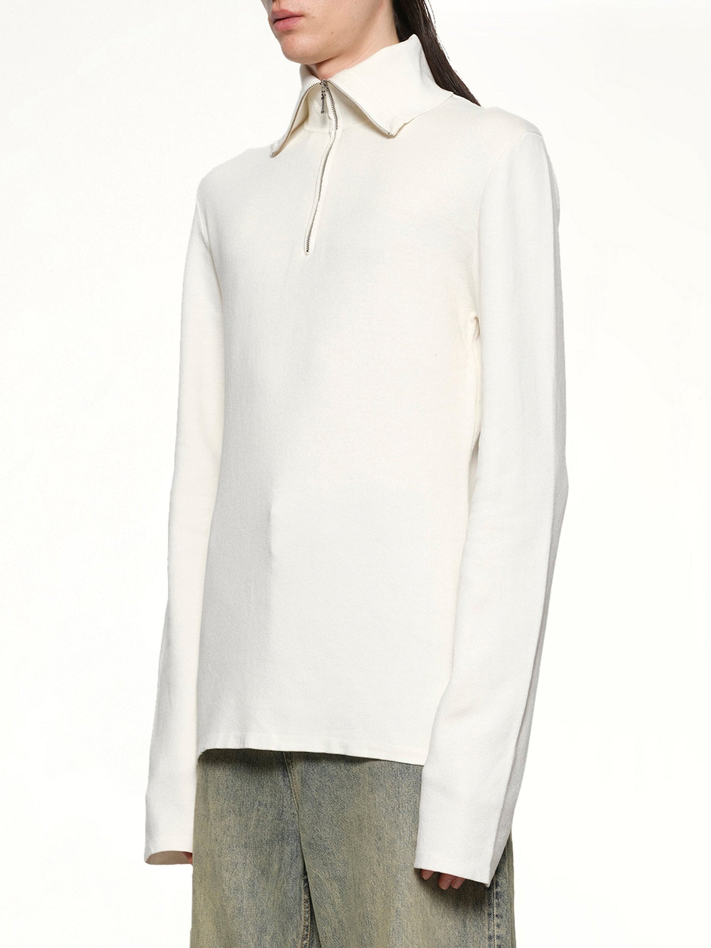 ENTIRE STUDIOS Zip Up Turtle Neck (Ivory)