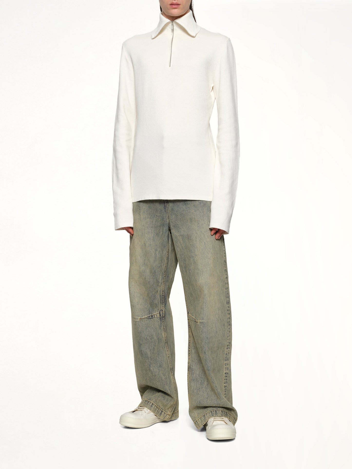 ENTIRE STUDIOS Zip Up Turtle Neck (Ivory)
