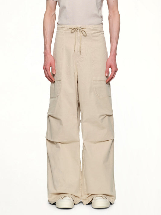 Image of a model wearing Pants. Productname: ENTIRE STUDIOS Barren Cargo in OFF WHITE colour by brand - ENTIRE STUDIOS