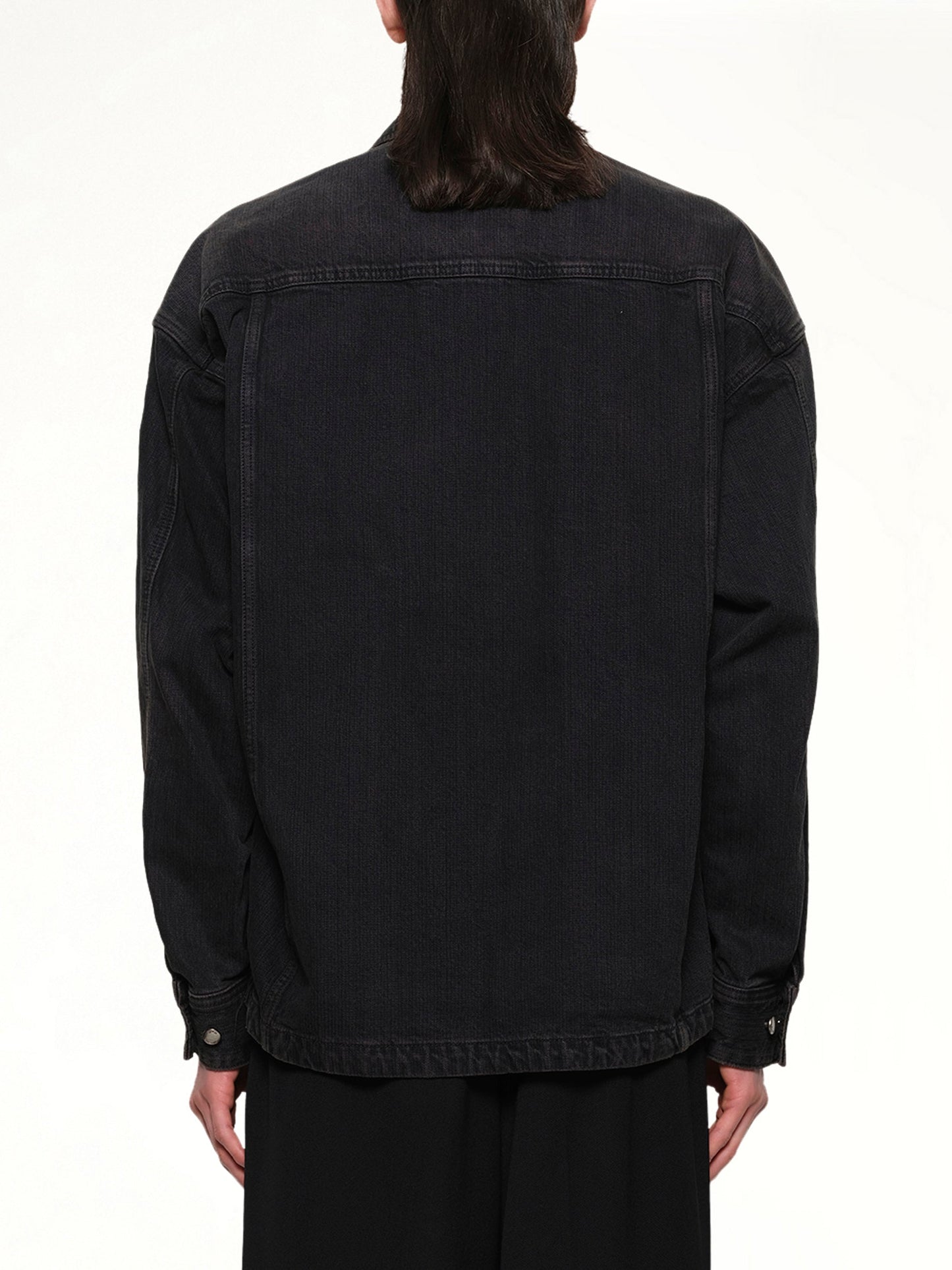 WOOYOUNGMI Double Pocket Denim Shirt (Black)