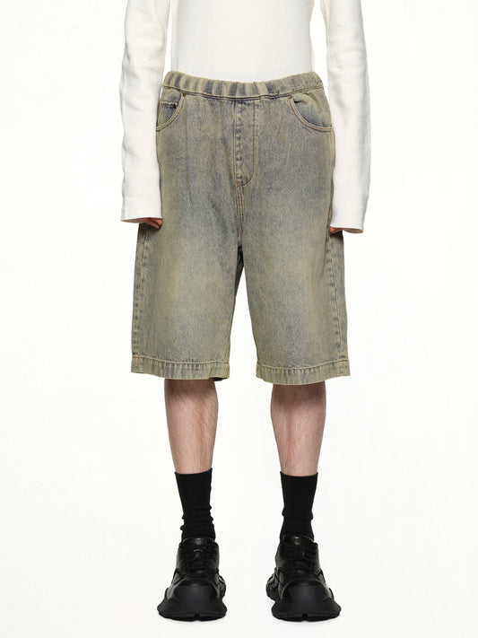 Image of a model wearing Shorts. Productname: ENTIRE STUDIOS Spar Shorts in SURFACEWAVE colour by brand - ENTIRE STUDIOS