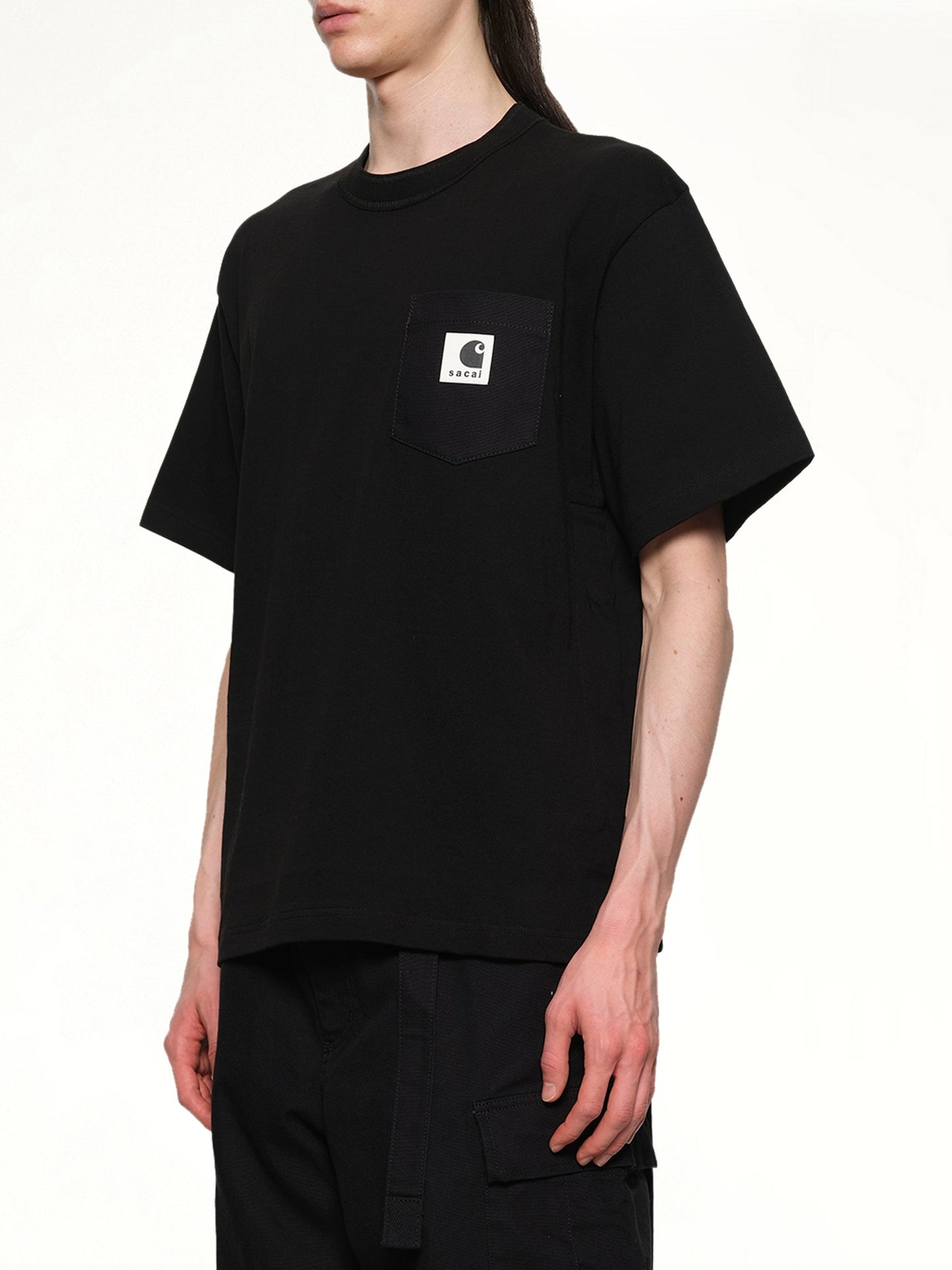 SACAI Carhartt WIP Cotton Jersey T-Shirt (Black)