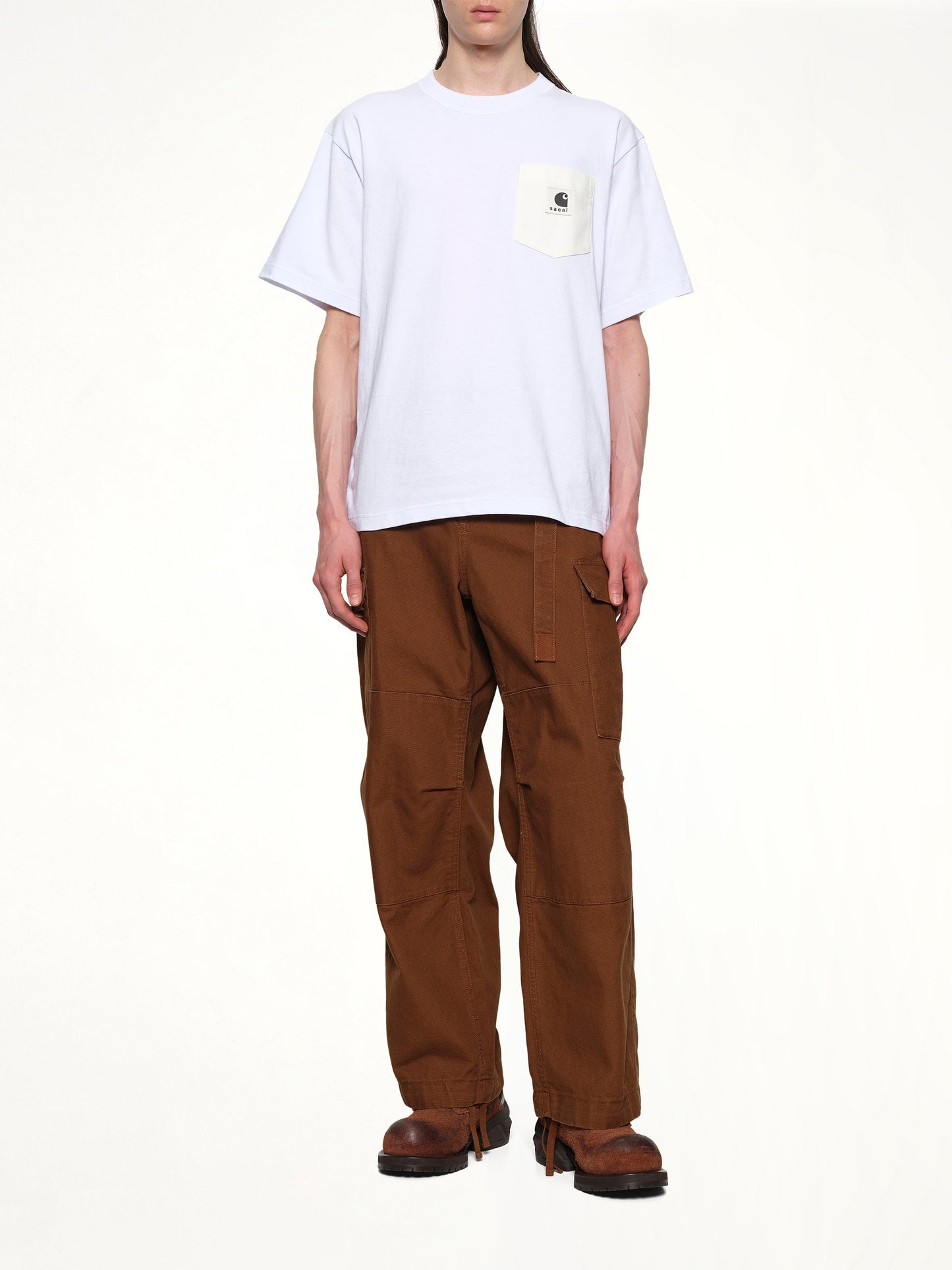 SACAI Carhartt WIP Cotton Jersey T-Shirt (White)