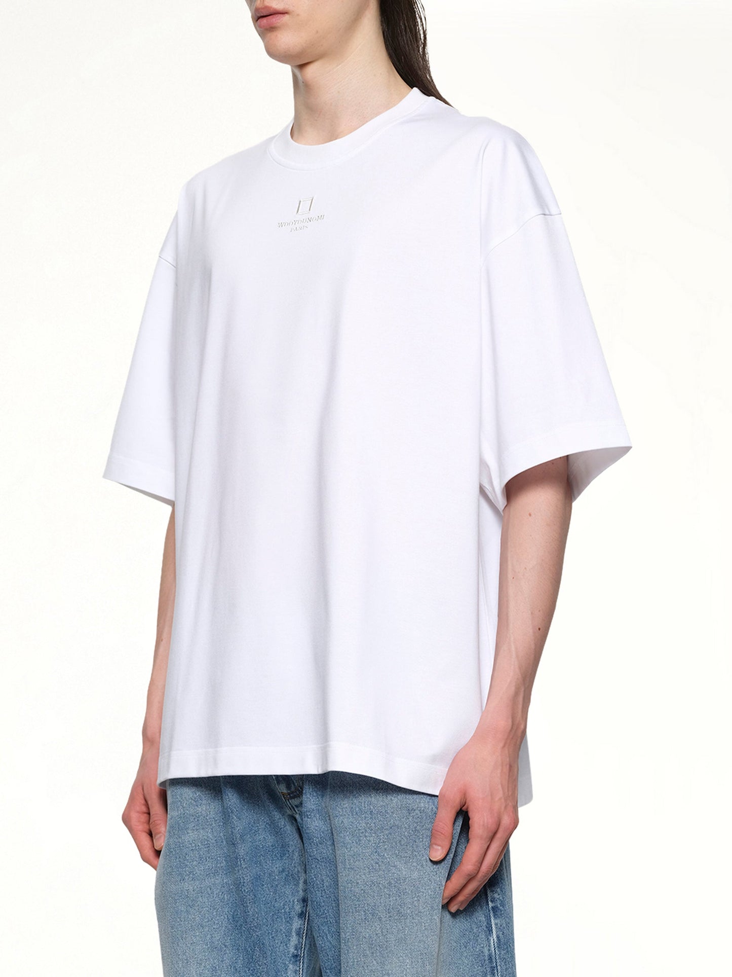 WOOYOUNGMI Square Embroidery T-Shirt (White)