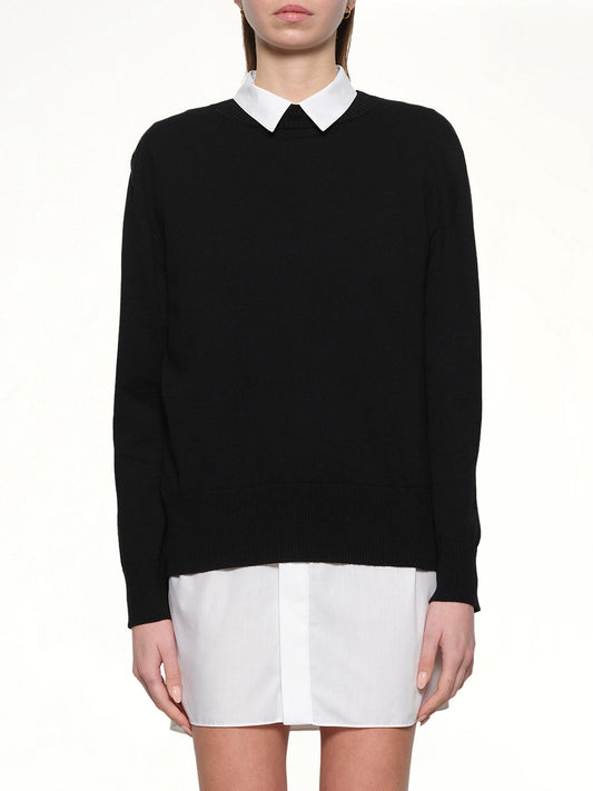 Image of Dresses. Productname: SACAI Poplin x Cotton Knit Dress in Black/Off White colour by brand - SACAI