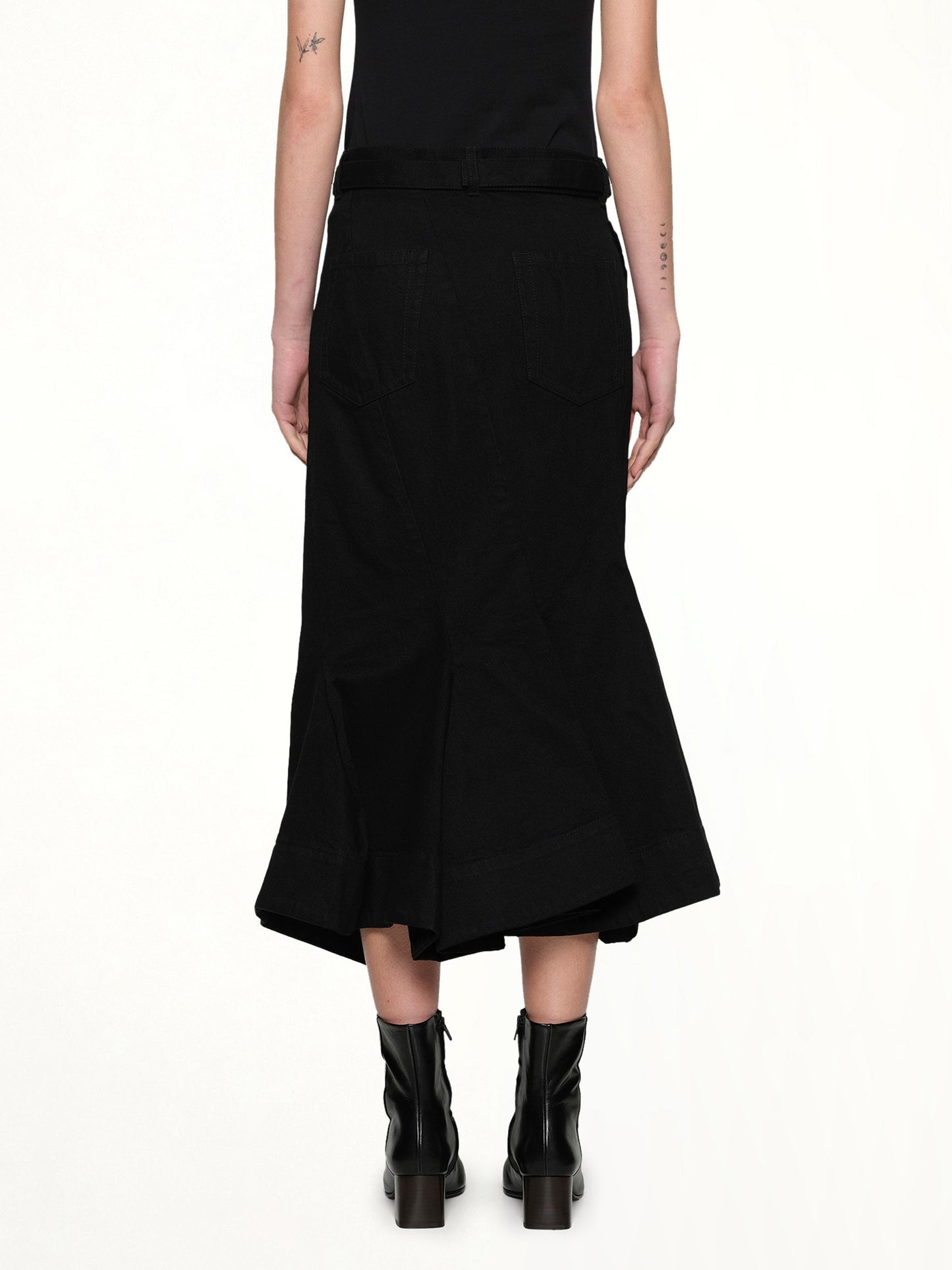 SACAI Side Zip Denim Skirt (Black)