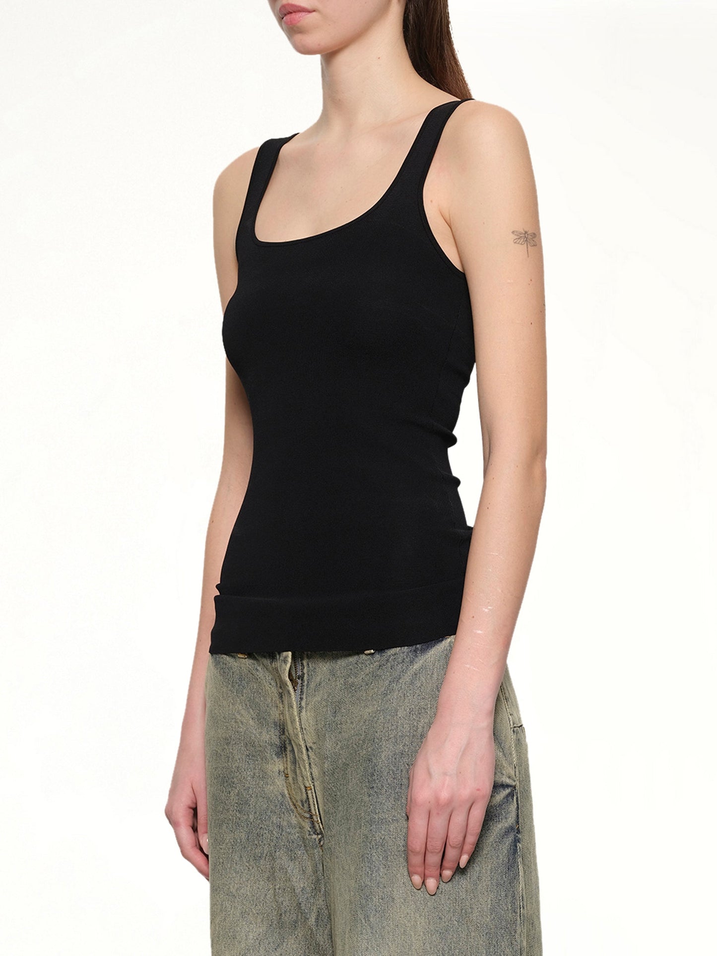 ENTIRE STUDIOS Squared Neck Top (Black)