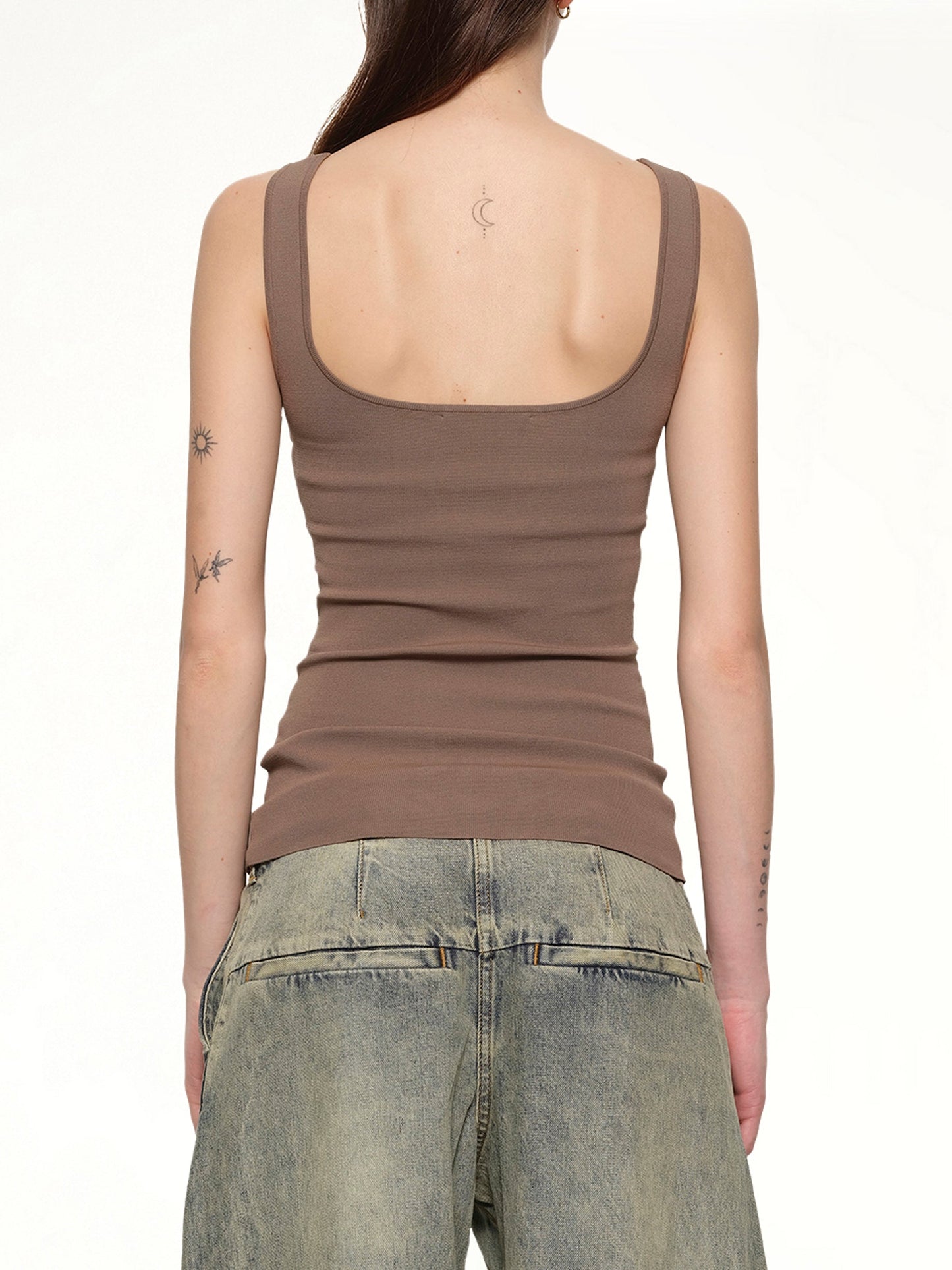 ENTIRE STUDIOS Squared Neck Top (Tan)