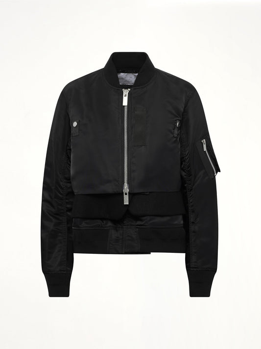 SACAI Nylon Twill x Wool Melton Blouson (Black)