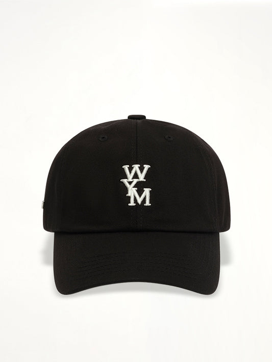 Image of Hats. Productname: WOOYOUNGMI Wym Logo Cap in BLACK colour by brand - WOOYOUNGMI