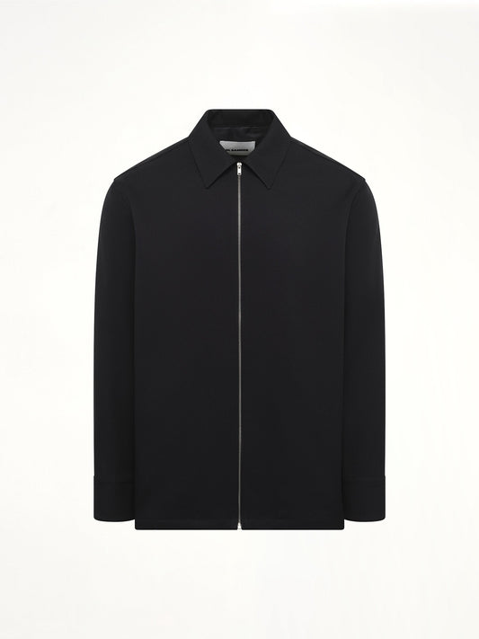 JIL SANDER Zip-up Shirt (Black)
