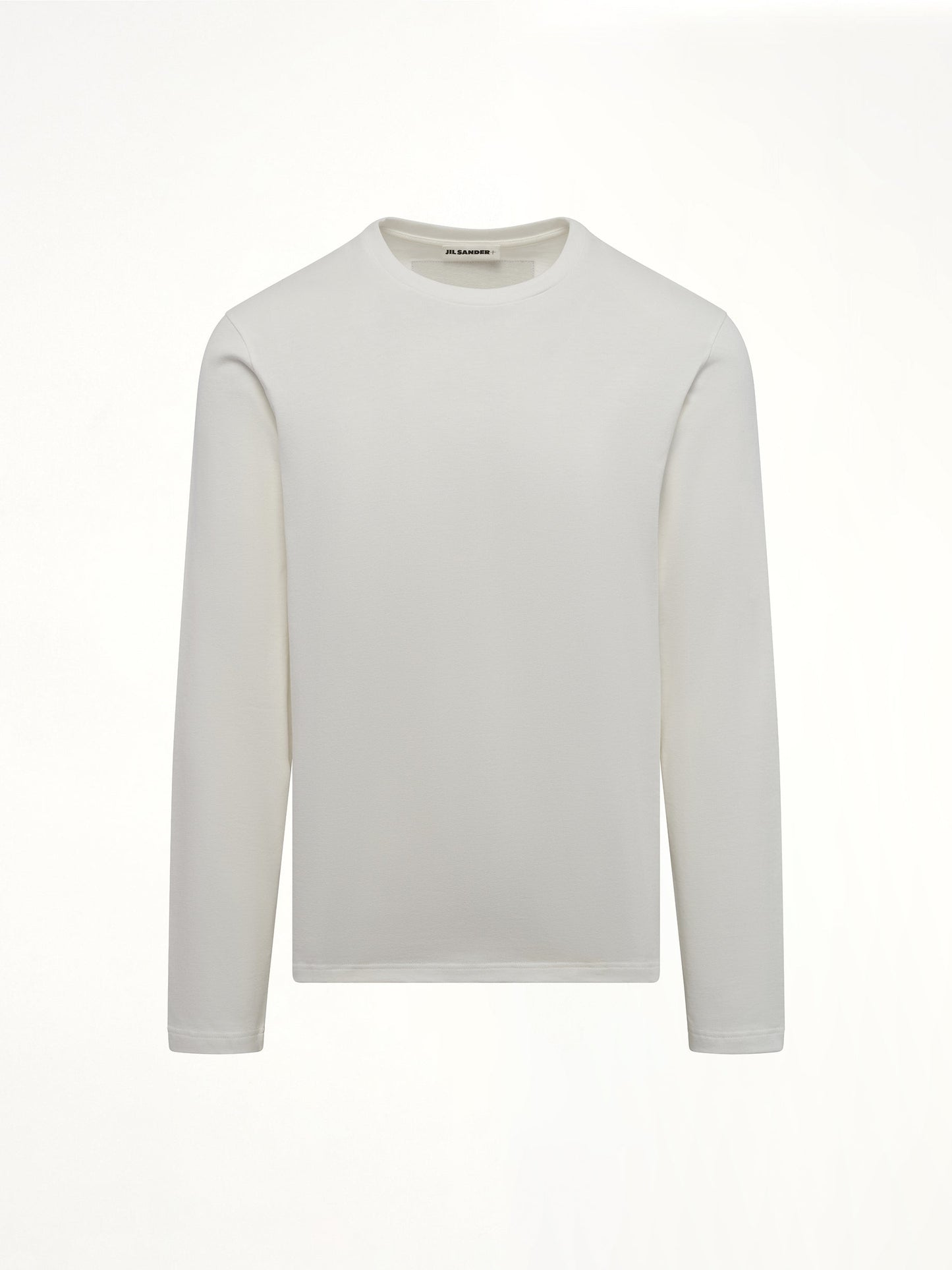 JIL SANDER Leather Patch Long Sleeve T-Shirt (Porcelain)