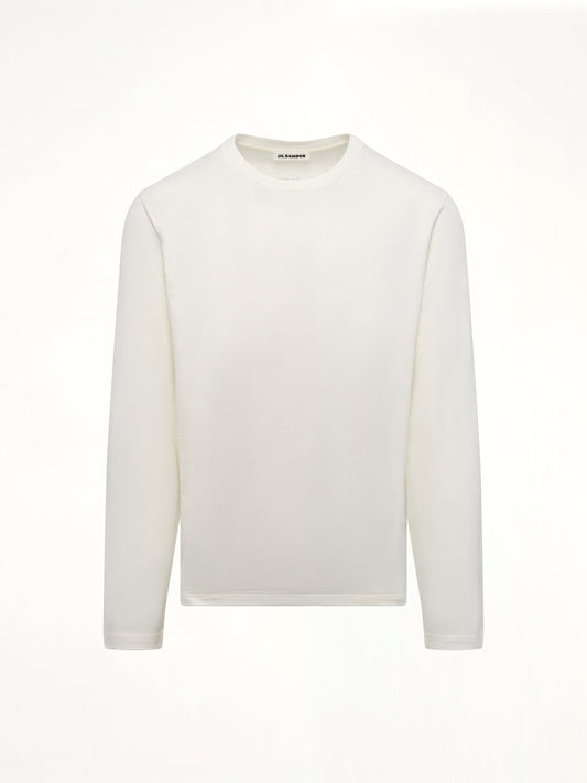JIL SANDER Long Sleeve Logo T-Shirt (Coconut)