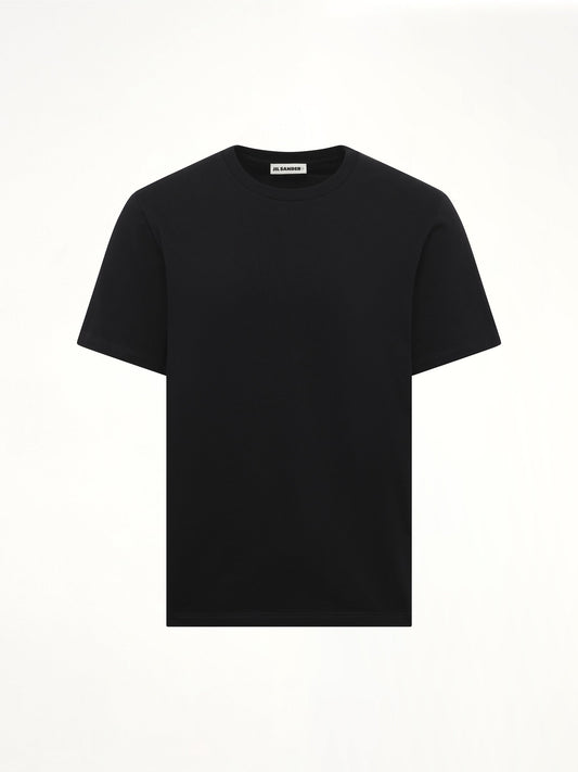 JIL SANDER Leather Patch T-Shirt (Black)