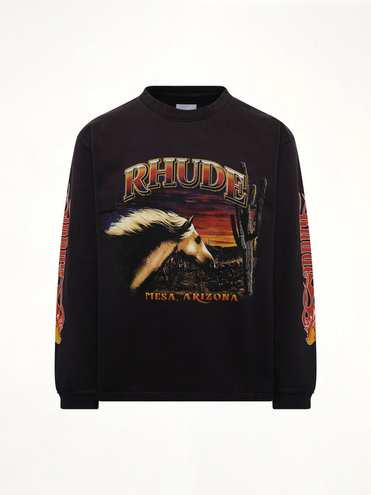 RHUDE Mesa Stallion Ls T-Shirt (Vintage Black)