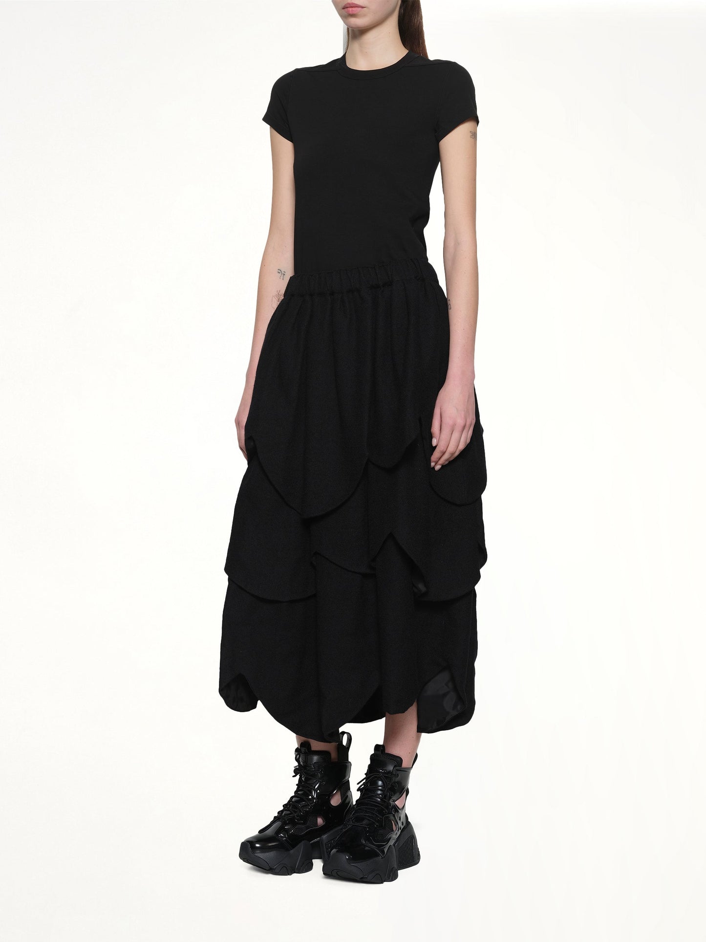 NOIR KEI NINOMIYA Gathered Skirt (Black)