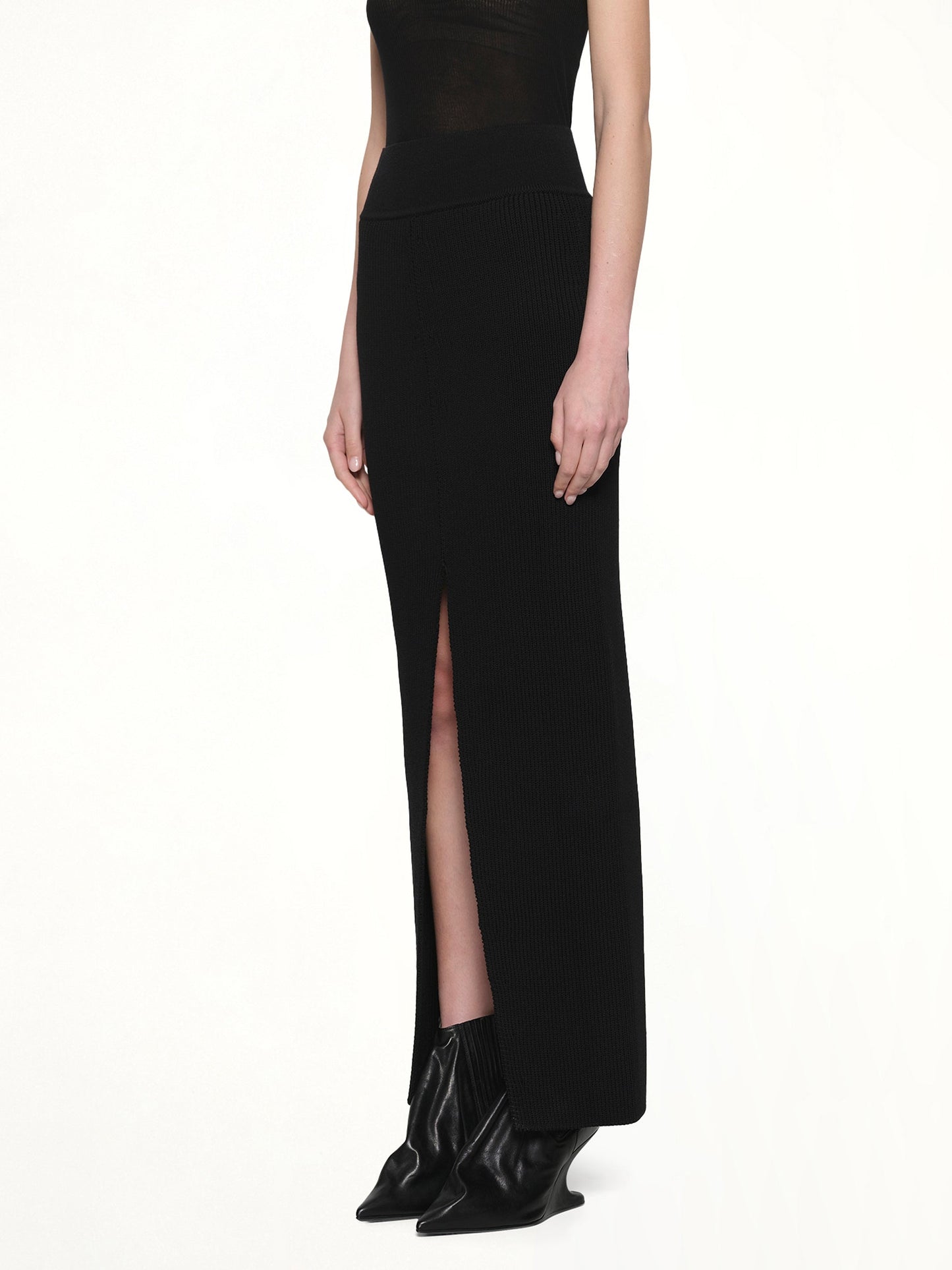 RICK OWENS Short Sliced Skirt (Black)