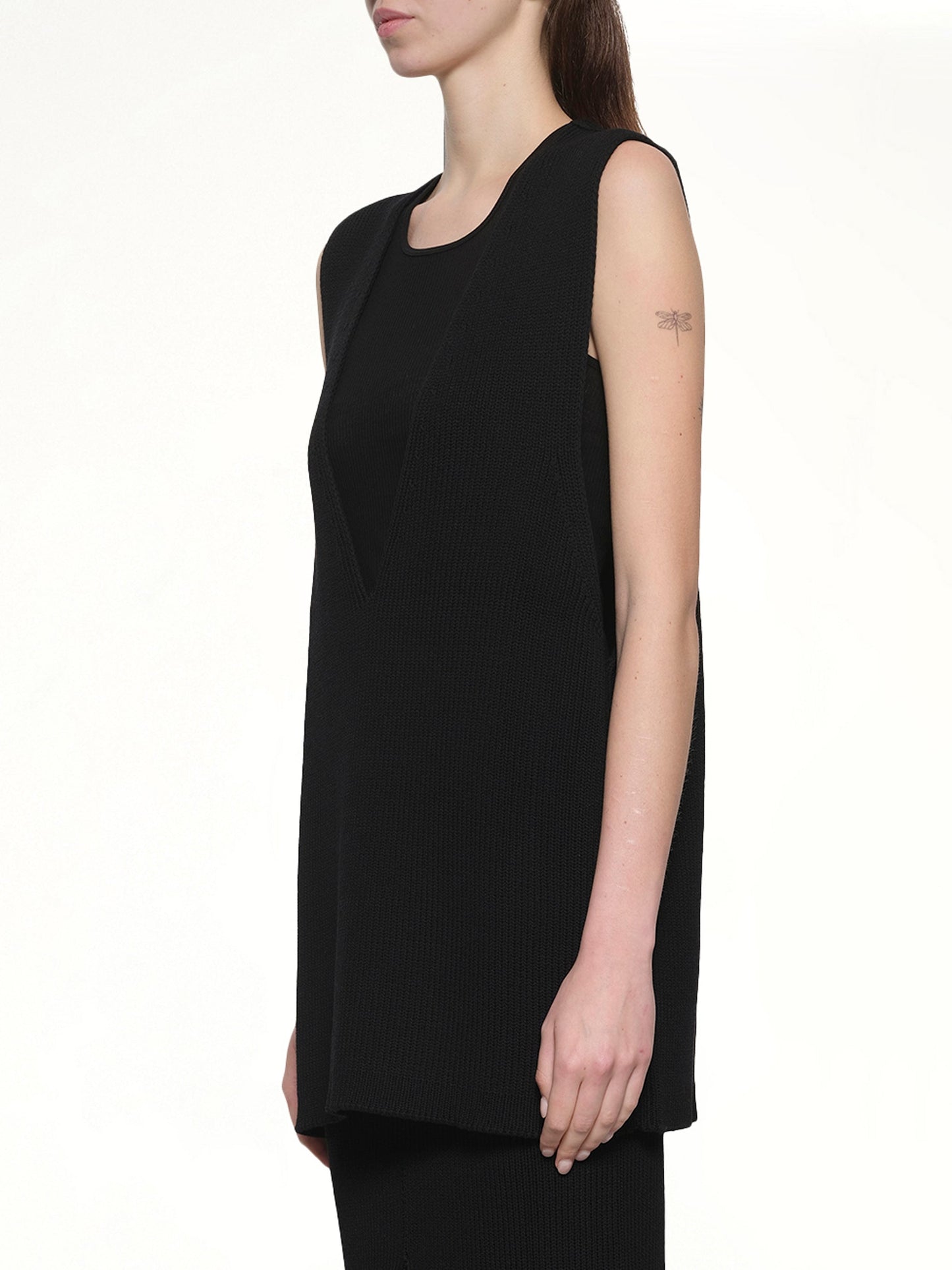 RICK OWENS V Neck Top (Black)