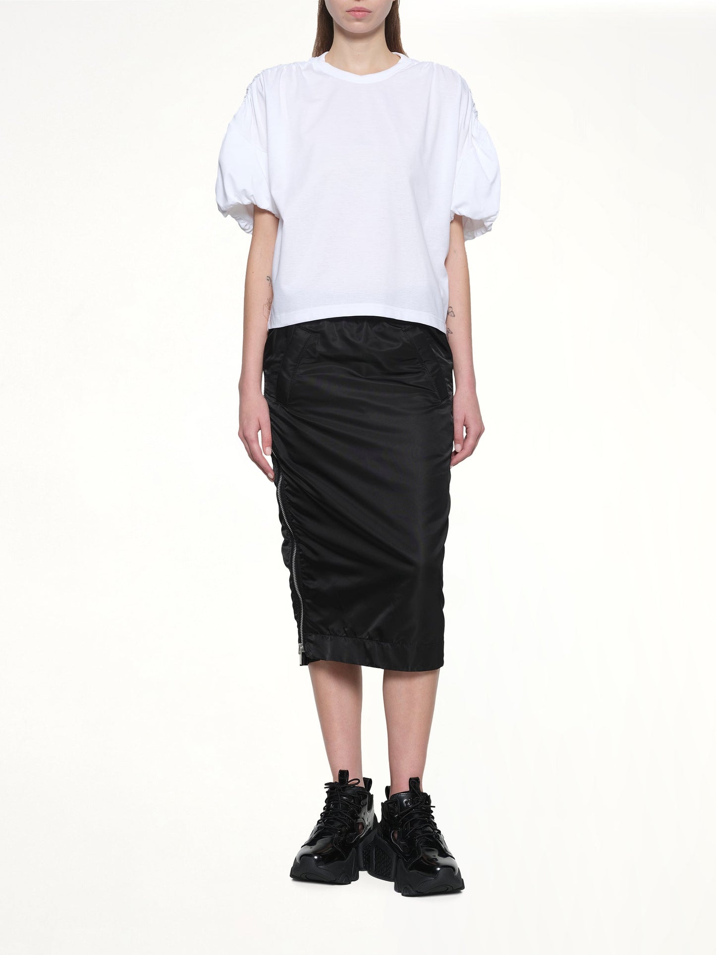 NOIR KEI NINOMIYA Cotton Ponte T-Shirt (White)