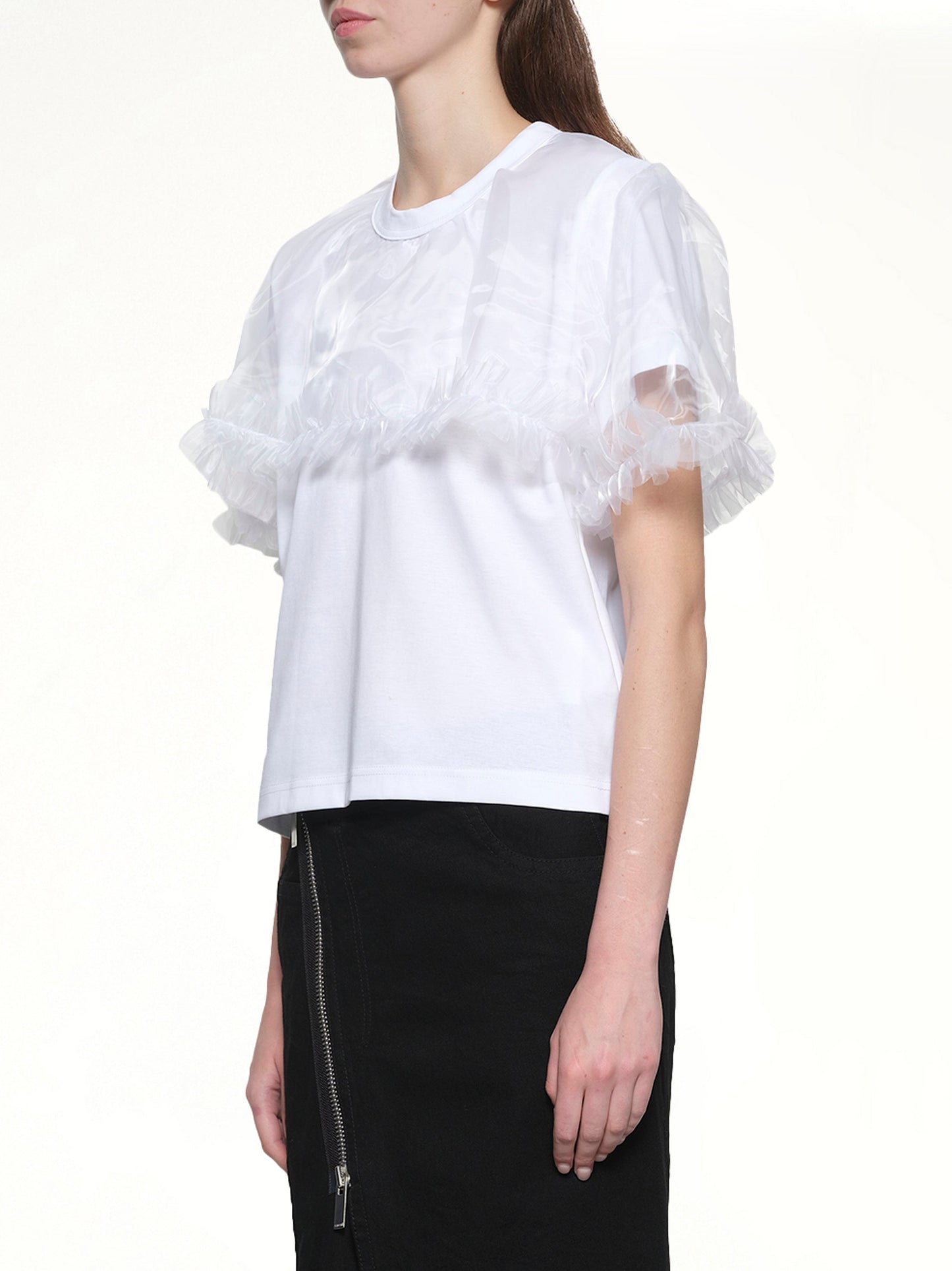 NOIR KEI NINOMIYA Tulle T-Shirt (White)