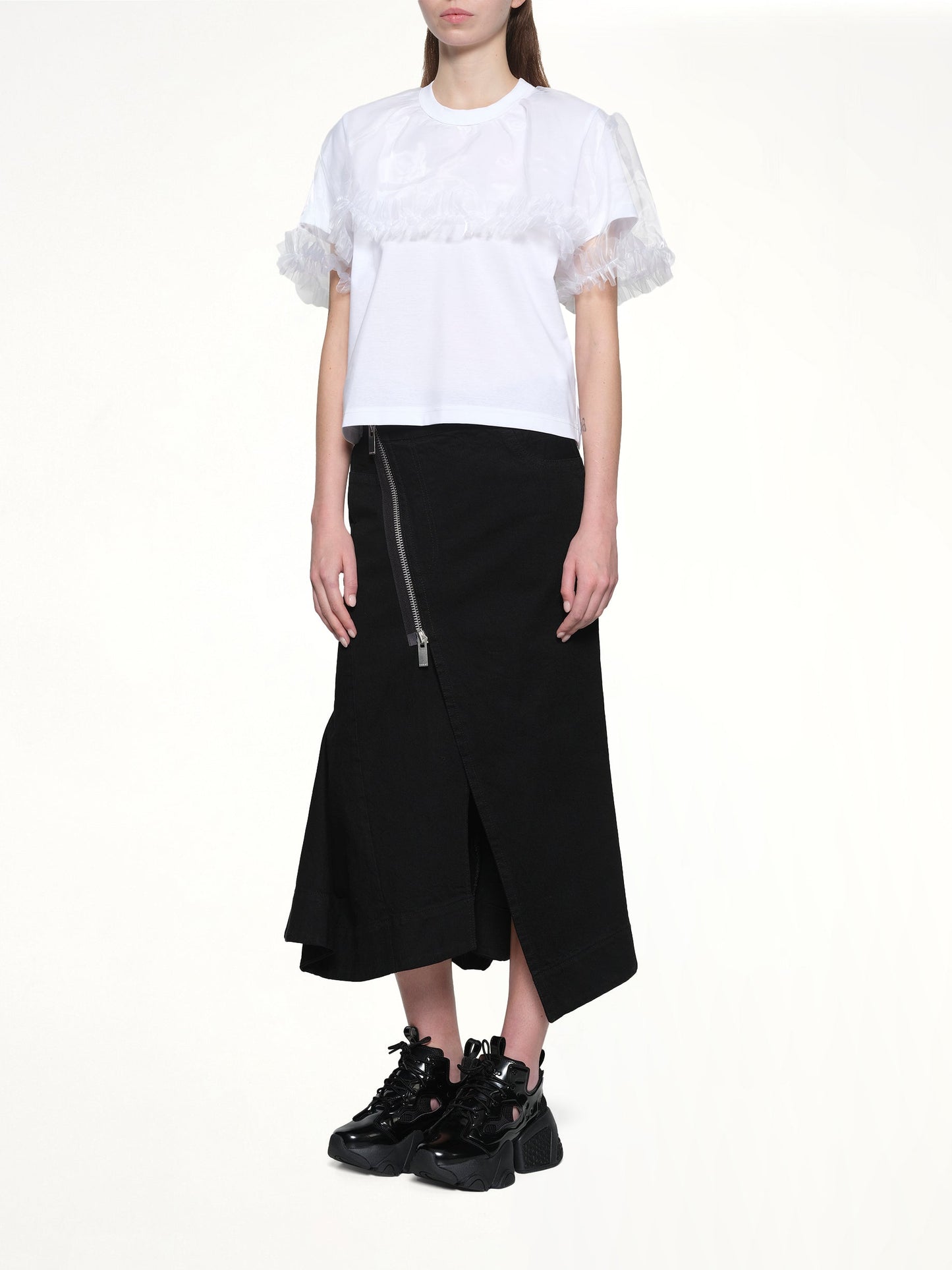 NOIR KEI NINOMIYA Tulle T-Shirt (White)
