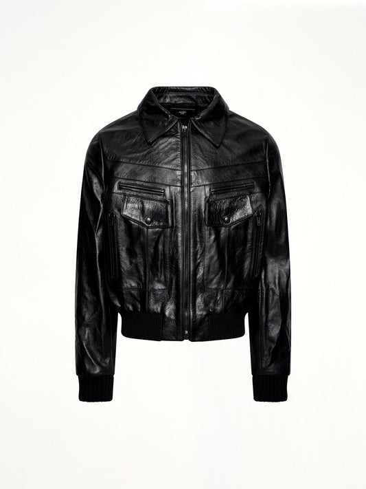 AMIRI Leather Double Pocket Blouson (Black)