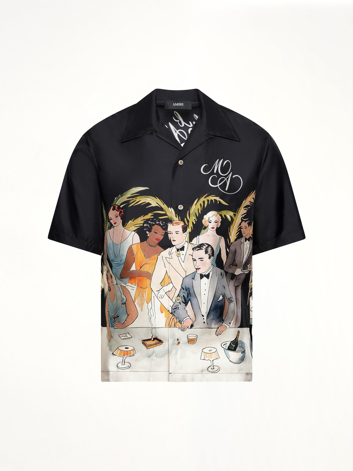 AMIRI Bar Scene Bowling Shirt (Black)