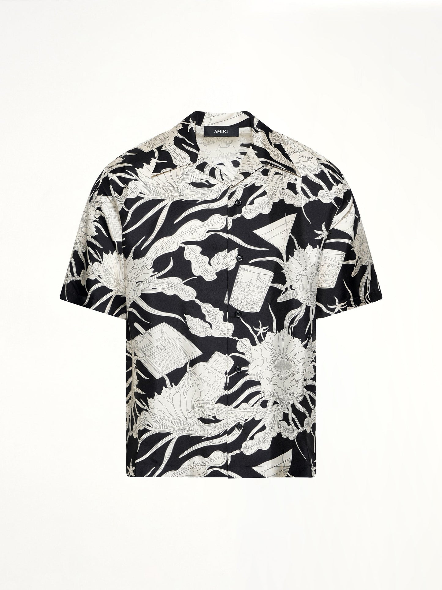 AMIRI Floral Bowling Shirt (Black)