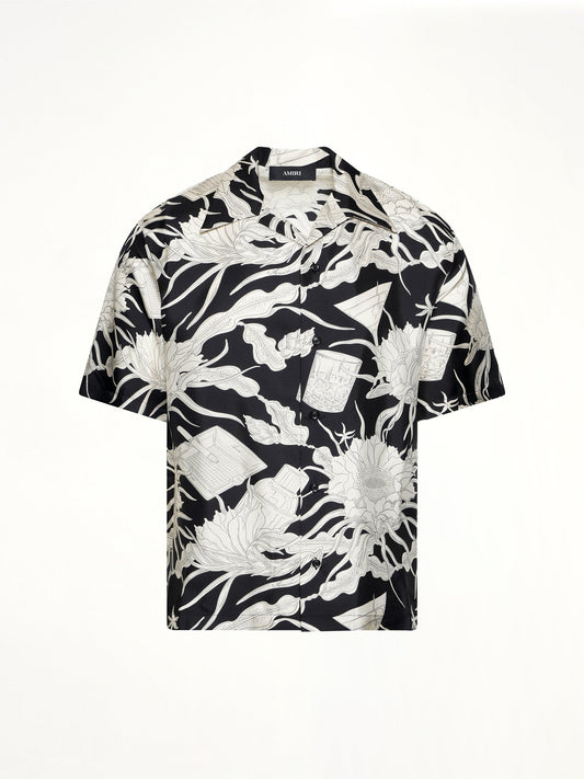 AMIRI Floral Bowling Shirt (Black)