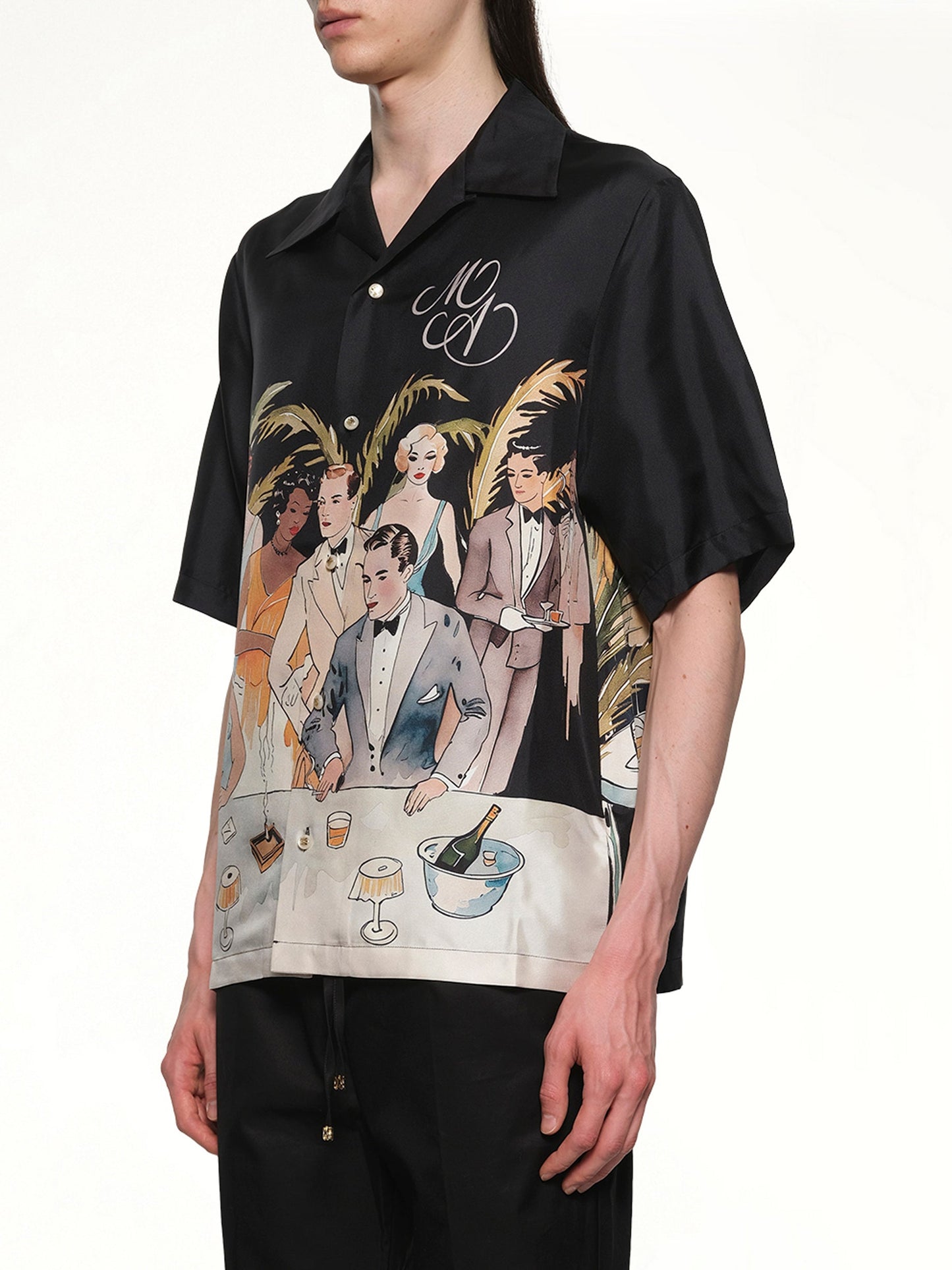 AMIRI Bar Scene Bowling Shirt (Black)