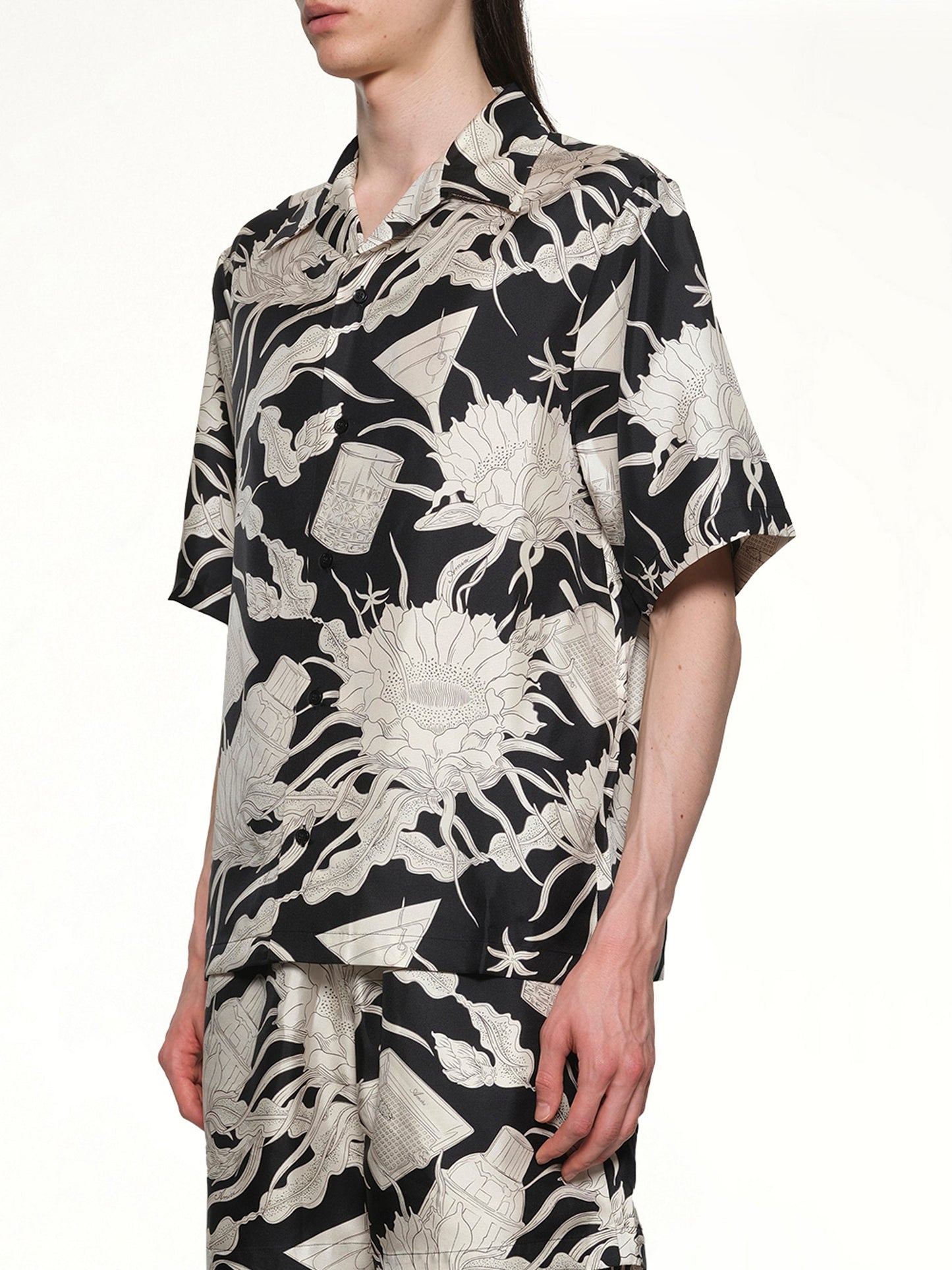 AMIRI Floral Bowling Shirt (Black)
