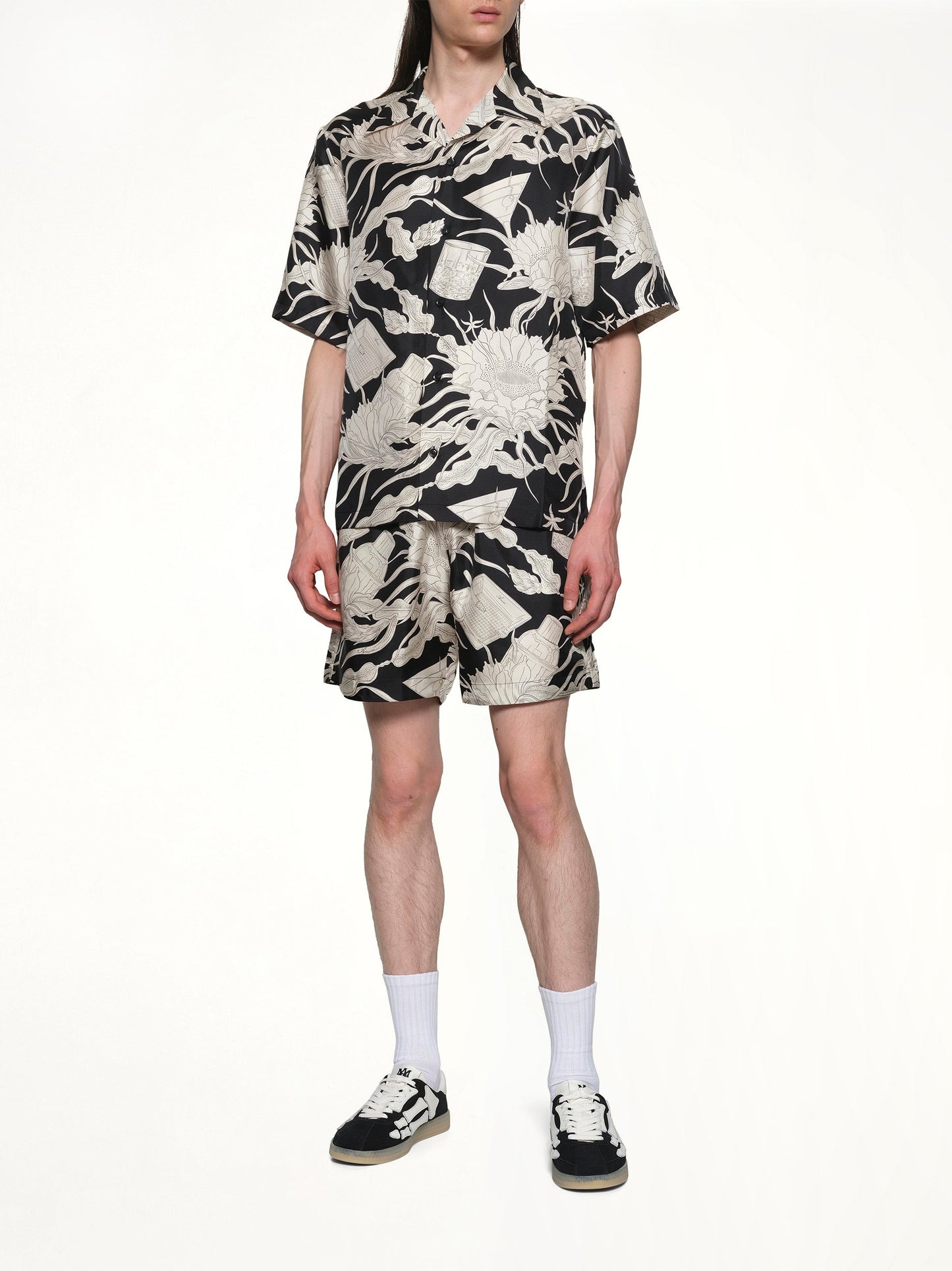AMIRI Floral Bowling Shirt (Black)