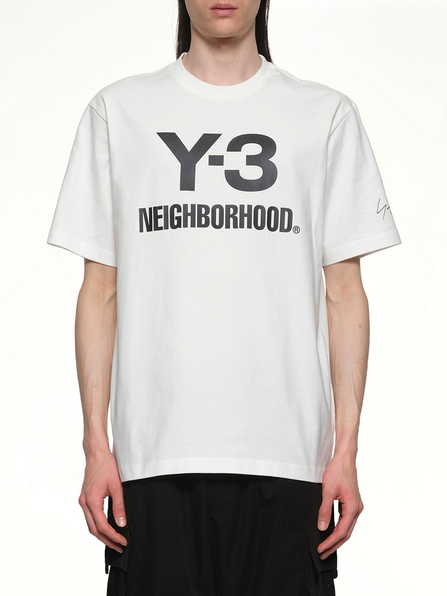 Image of T-Shirts. Product name - Y-3 X NBHD Logo T-Shirt in White colour by brand - Y-3