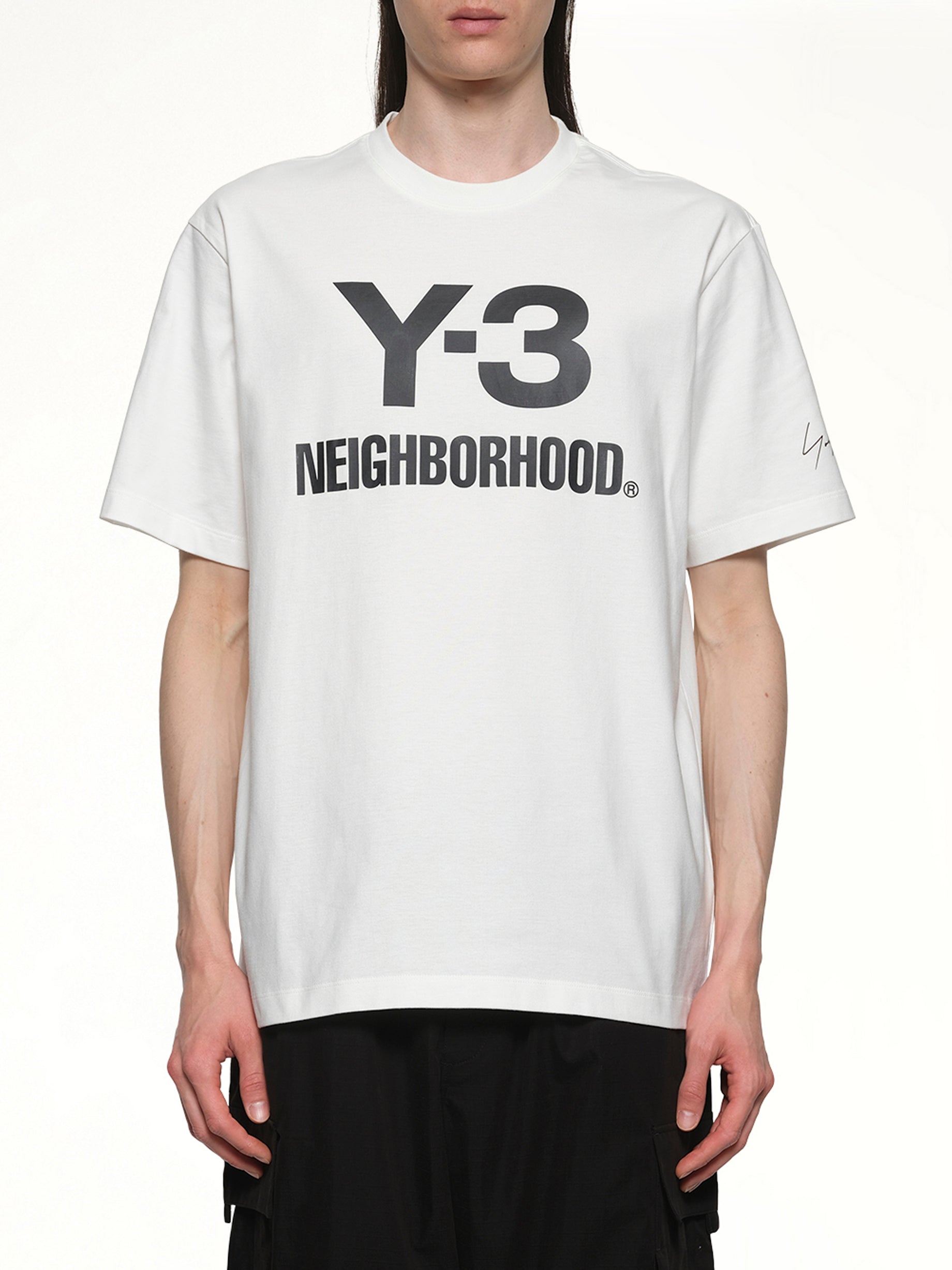 Image of T-Shirts. Product name - Y-3 X NBHD Logo T-Shirt in White colour by brand - Y-3