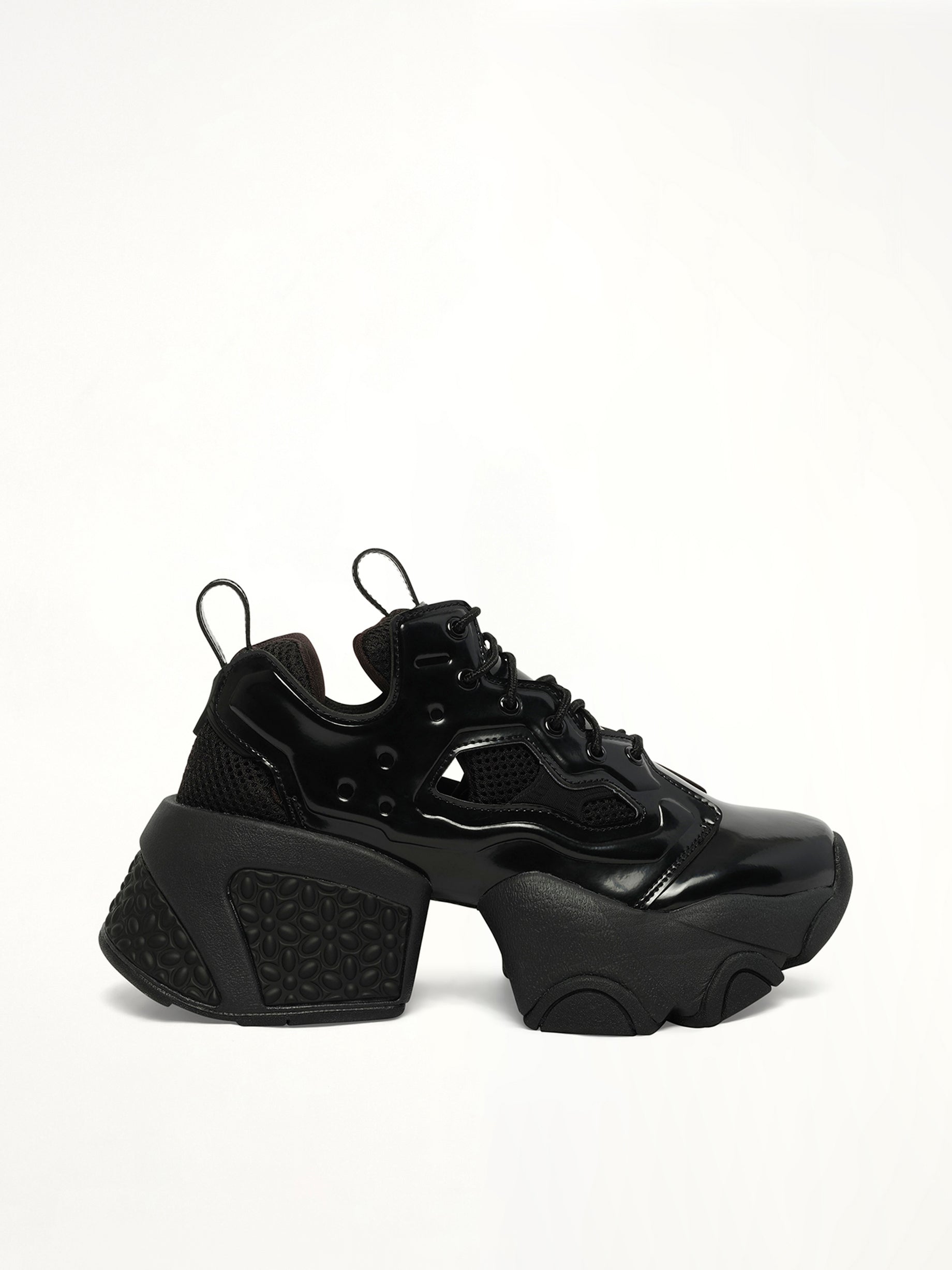 Image of Sneakers. Product name - Noir Kei Ninomiya X Reebok Low Sneaker in Black colour by brand - NOIR KEI NINOMIYA