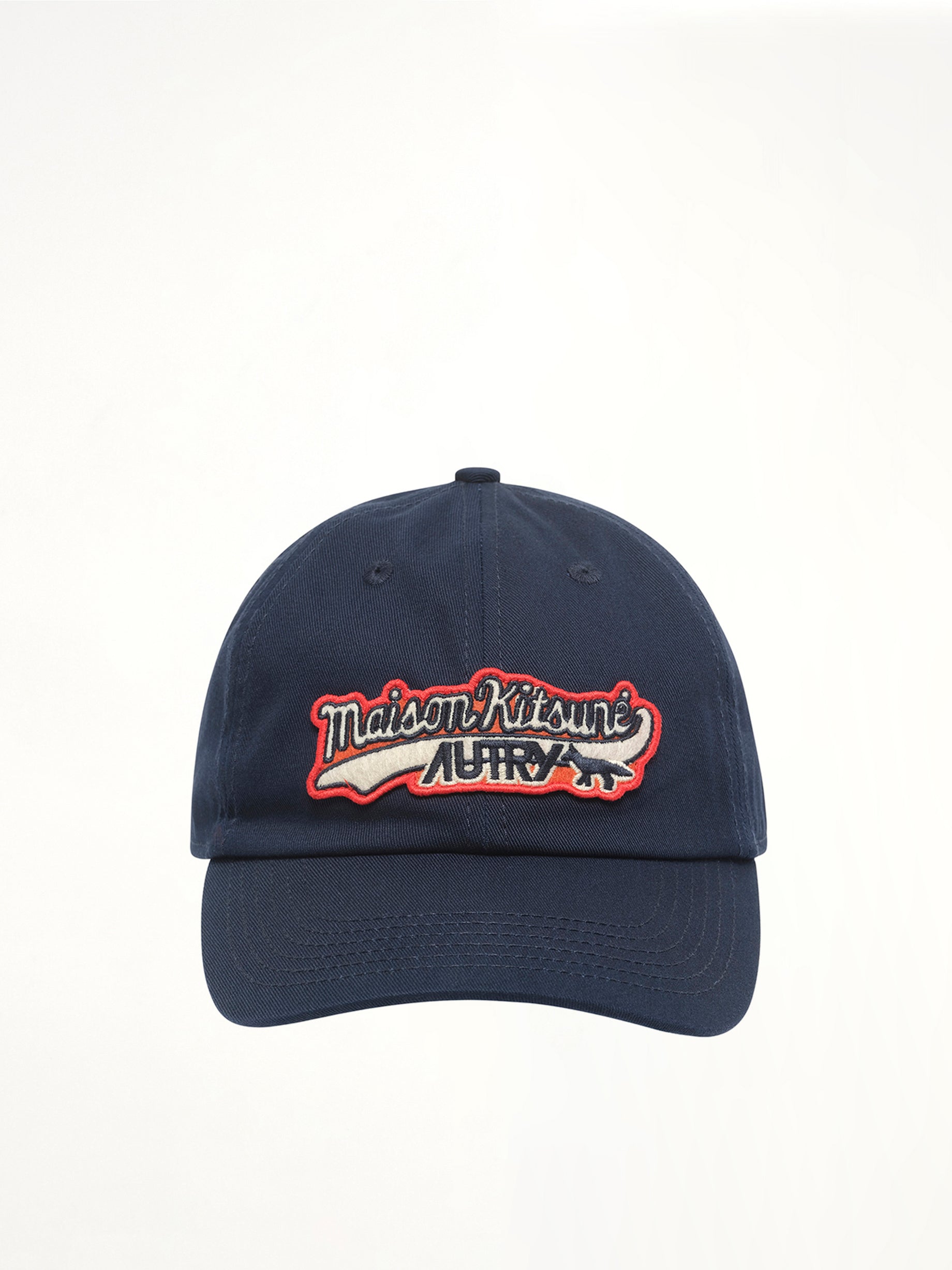 Image of Hats. Productname: AUTRY Autry x Maison Kitsune Cap in Blue colour by brand - AUTRY