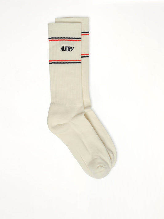 Autry x Maison Kitsune Socks (White)