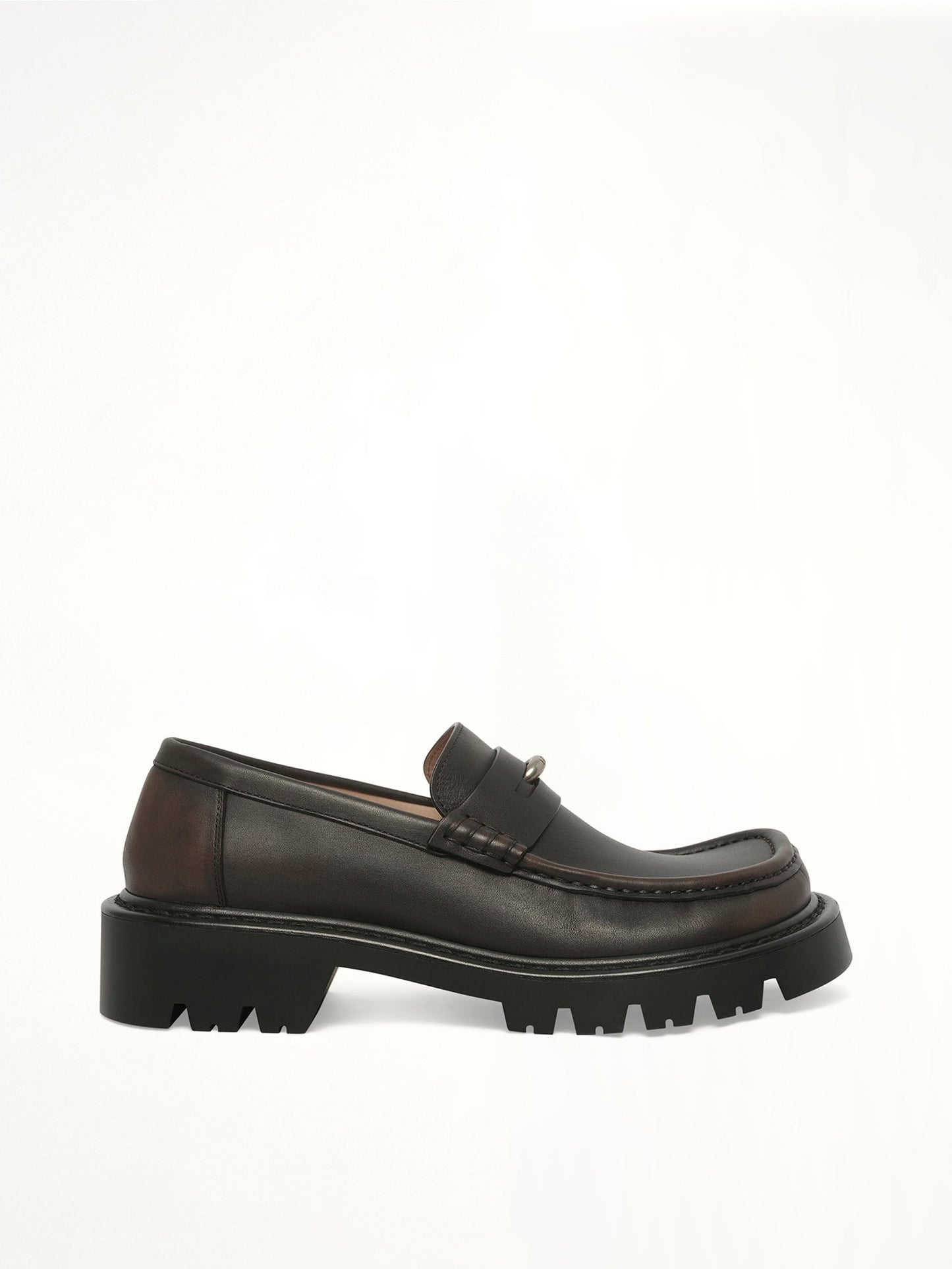 Image of Flats. Product name - Sierra Loafer Donut in Brown colour by brand - LOEWE