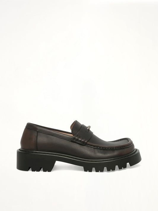 Image of Flats. Product name - Sierra Loafer Donut in Brown colour by brand - LOEWE