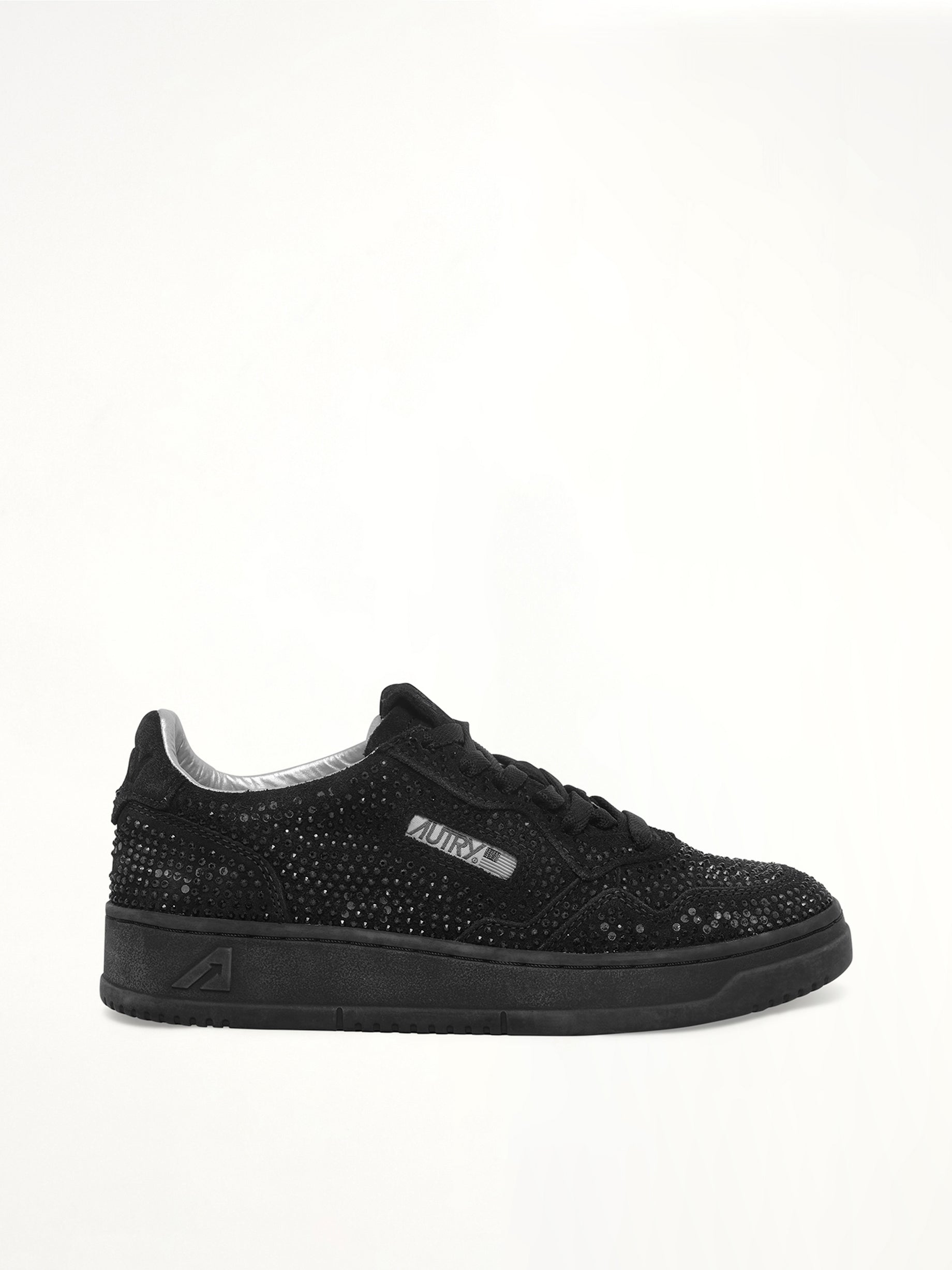 Image of Sneakers. Product name - Medalist Low Strass Sneaker in Black colour by brand - AUTRY