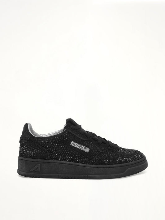 Image of Sneakers. Product name - Medalist Low Strass Sneaker in Black colour by brand - AUTRY