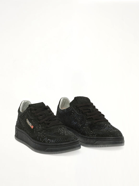 AUTRY Medalist Low Strass Sneaker (Black)