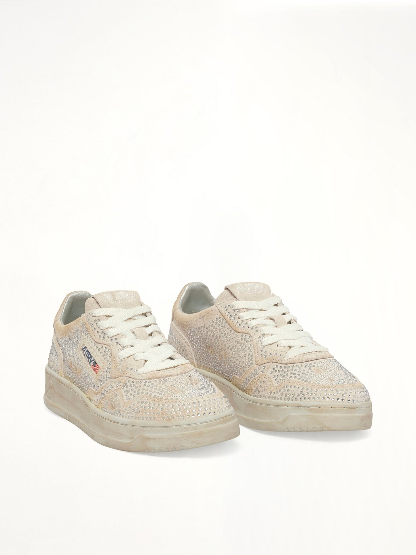AUTRY Medalist Low Strass Sneaker (White)