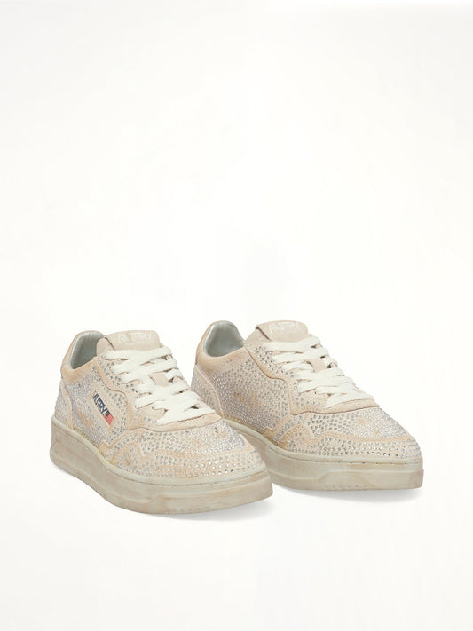 AUTRY Medalist Low Strass Sneaker (White)