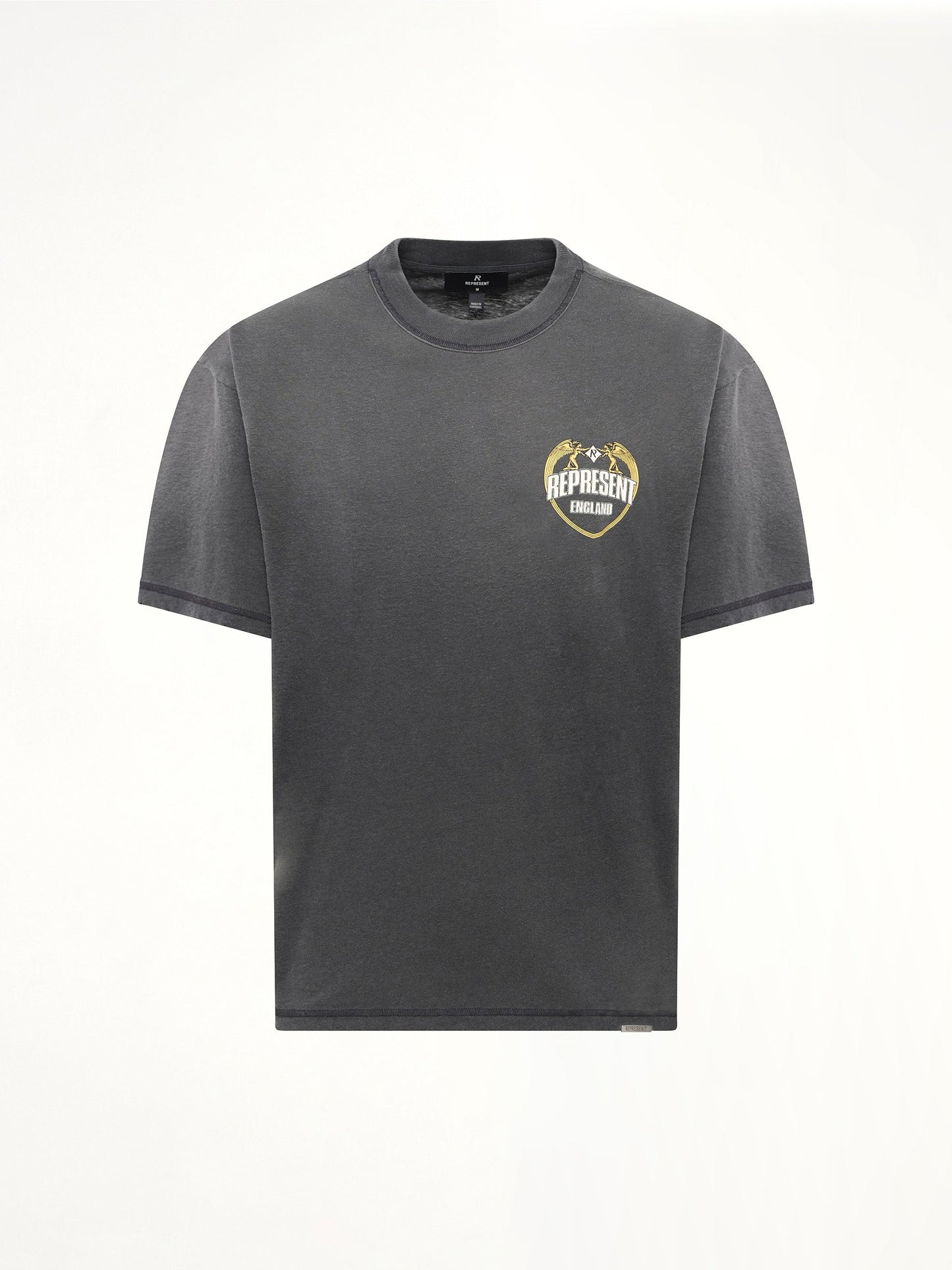 Image of T-Shirts. Product name - Represent Angel Border T-Shirt in Stained Black colour by brand - REPRESENT