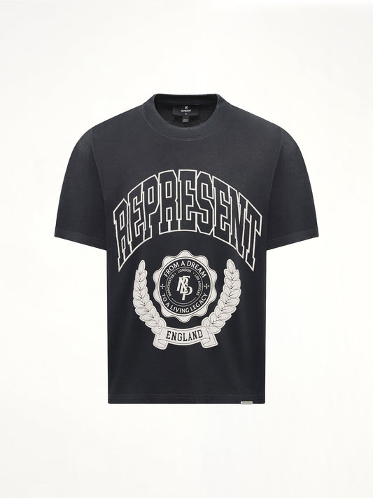 Represent Legacy Crest T-Shirt (Stained Black)