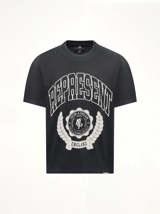 Represent Legacy Crest T-Shirt (Stained Black)