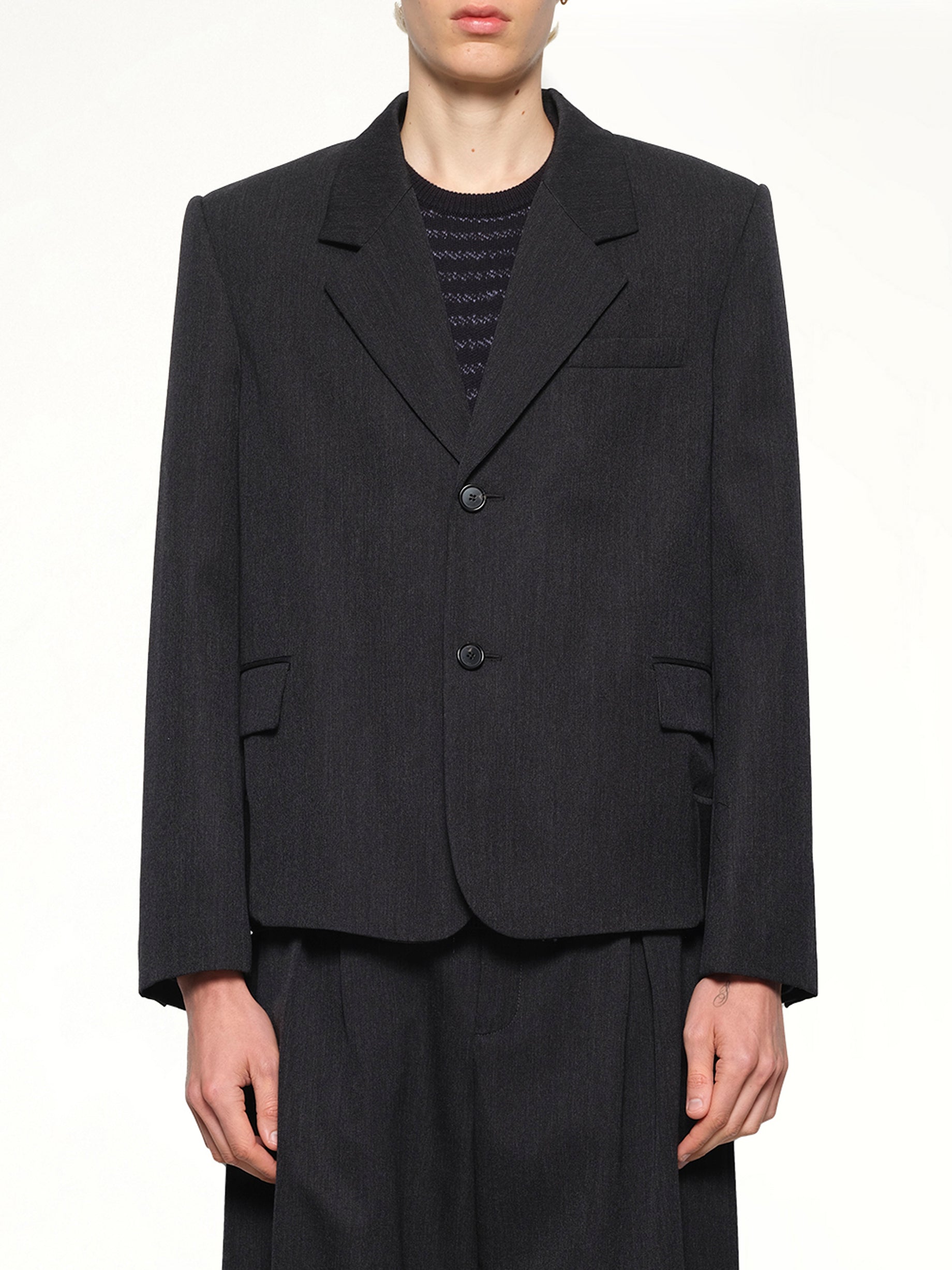 Image of Coats & Jackets. Product name - Wool Jacket in Grey colour by brand - LOEWE