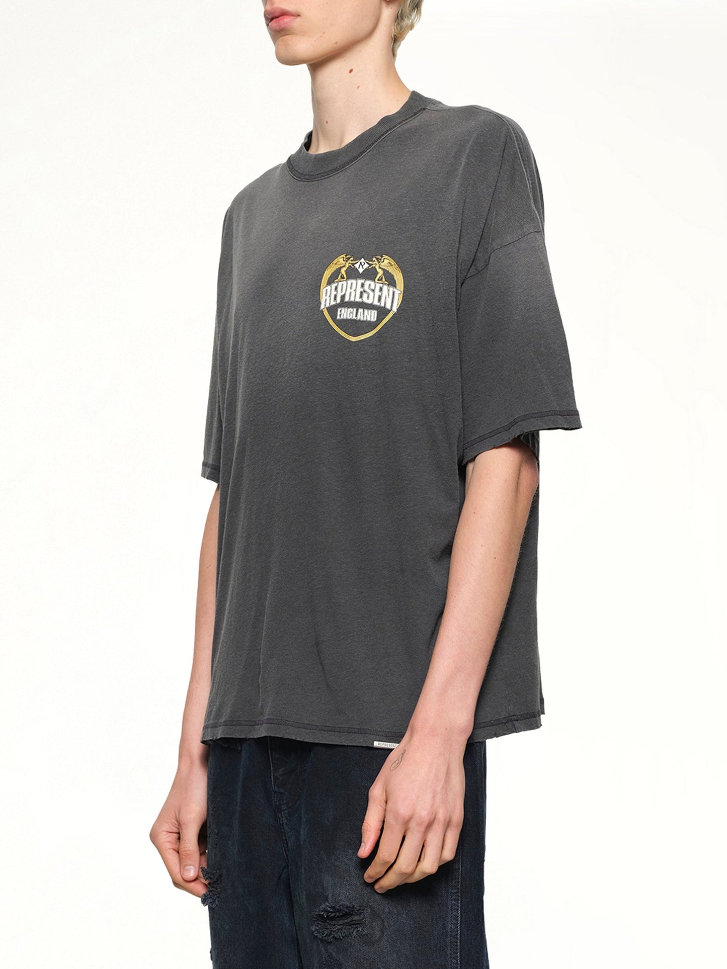 Represent Angel Border T-Shirt (Stained Black)