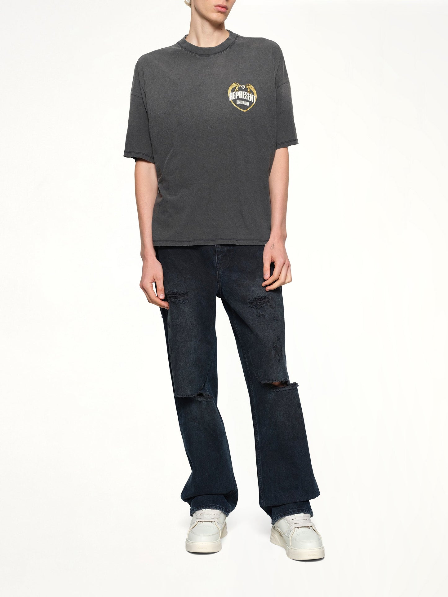 Represent Angel Border T-Shirt (Stained Black)